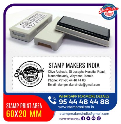 Address Stamp with logo / pocket stamp 60x20 mm