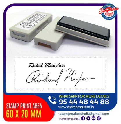 Signature Stamp with Name / Pocket Stamp 60x20 mm