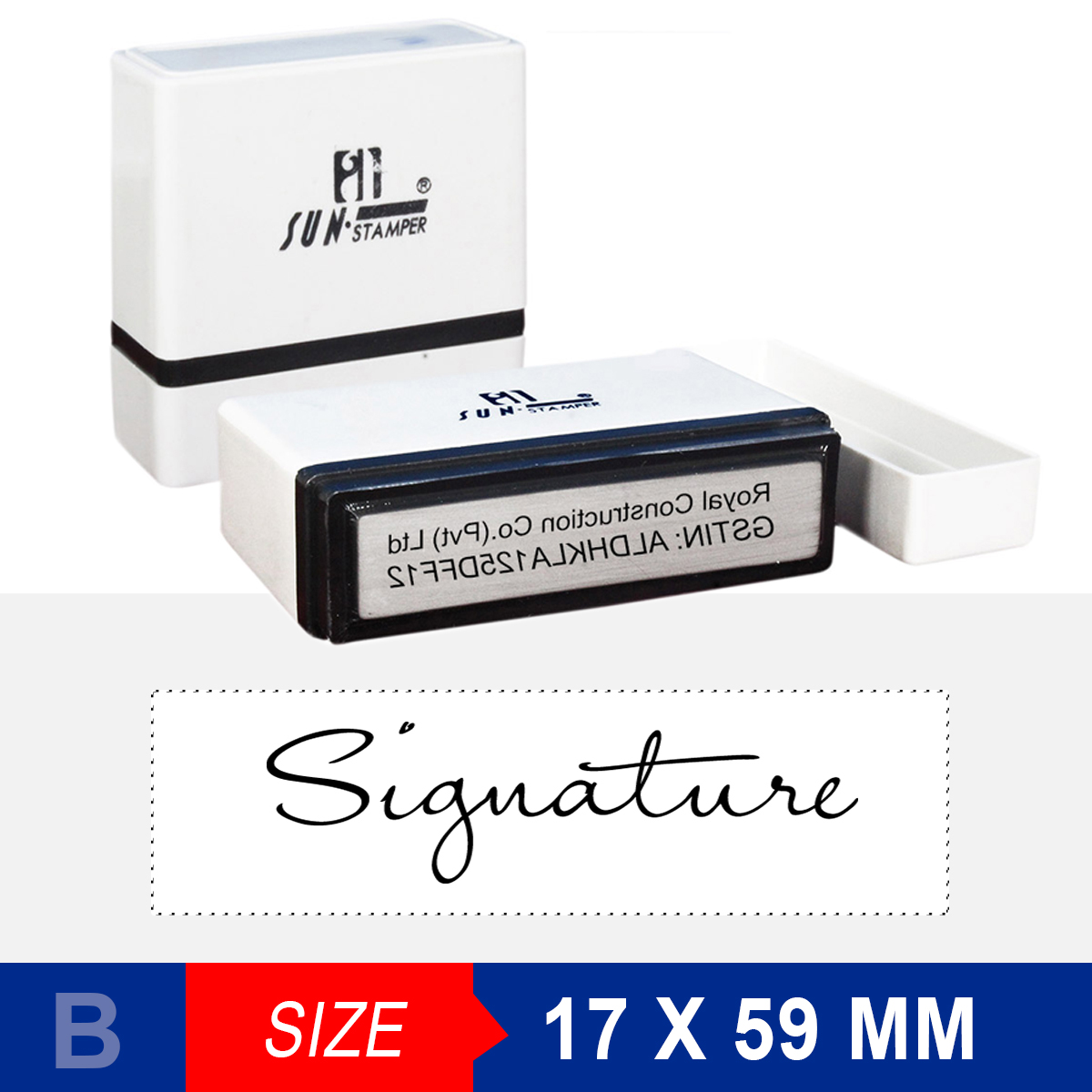 Signature Stamp 59x17 Mm Sun Stamp Online Stamp Makers India 