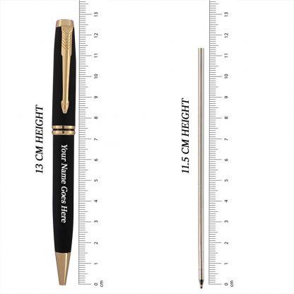 Personalized Metal Pen With Name Engraved, Pen for Gift, Name Printed Pen (Pack of 1 Pen) Black and Golden - Image 2